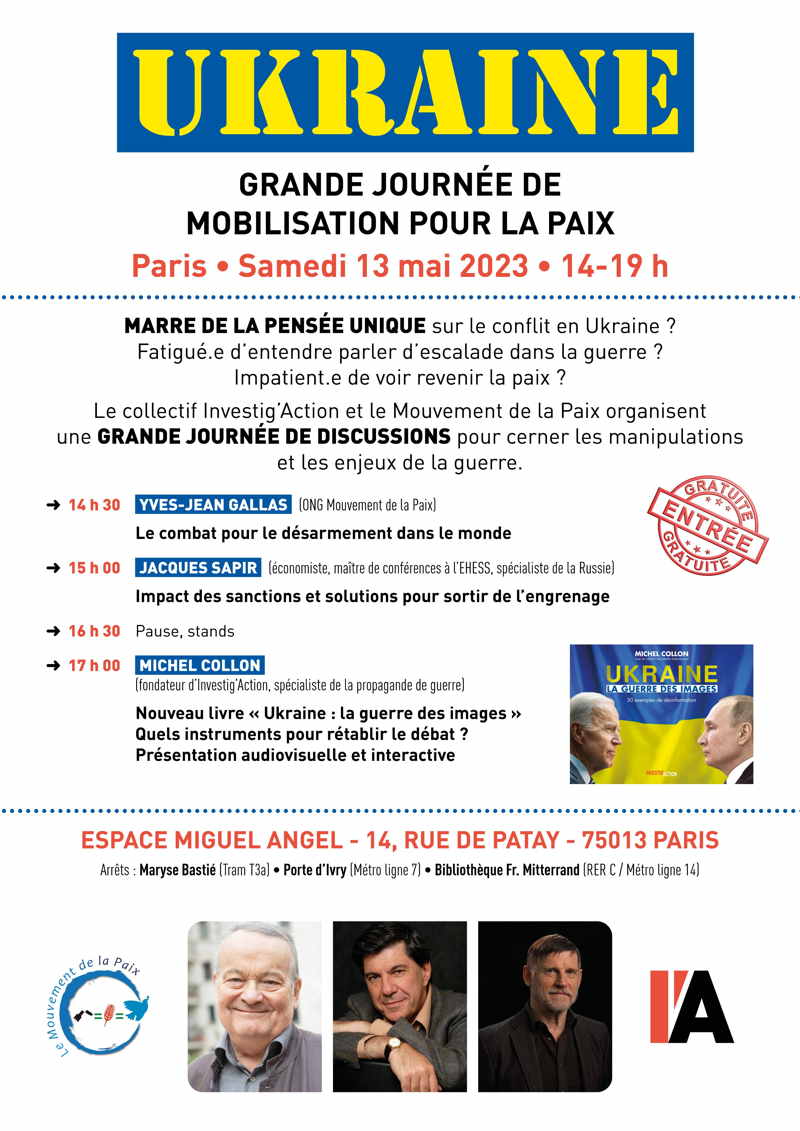 Journée de mobilisation pour la paix : Michel Collon et Jacques Sapir.